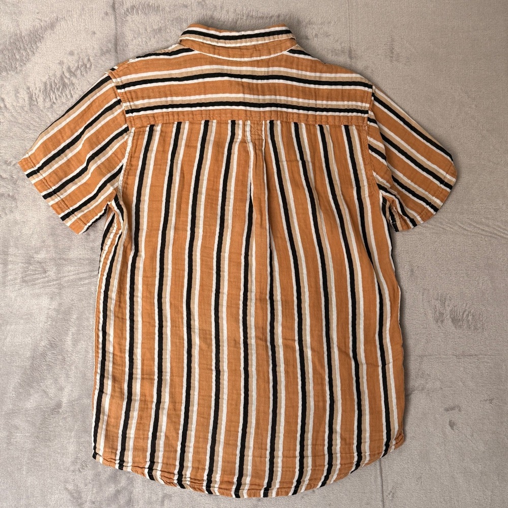 Pacsun Mens Orange Striped Short Sleeve Button Up Shirt Size‎ S - Picture 5 of 7